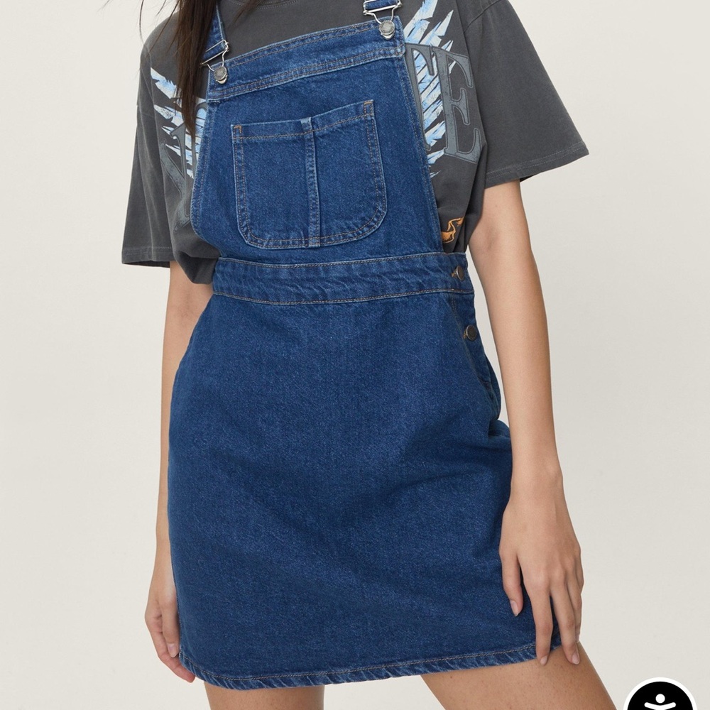 denim nastygal overall skirt